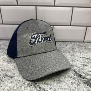 Ford Ball Cap Mesh Baseball Hat Blue Gray Adjustable Logo‎ Truck Mustang New